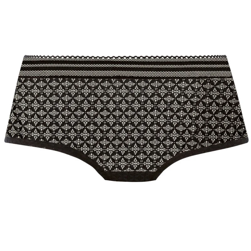 Women's panties for formal wear with a smooth finish-Viva Lace Short Noir Black - Freya