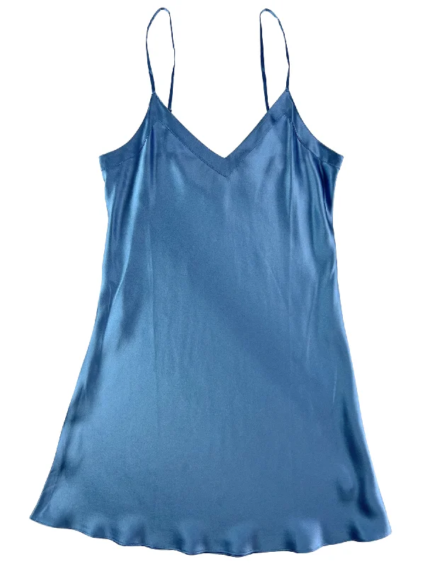 Soft women's sleep tops for laid-back evenings-Ginia Silk V Neck Chemise