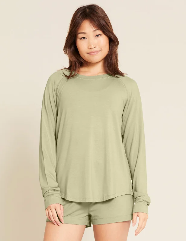 Soft cotton sleep tops for women-Goodnight Raglan Sleep Top - Sage