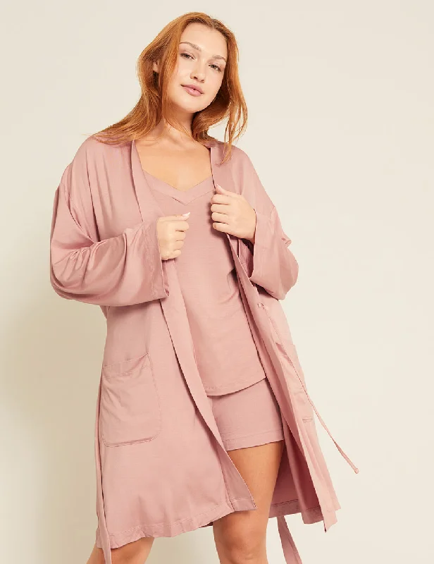 Comfortable women's sleep tops for all-night wear-Goodnight Robe - Dusty Pink