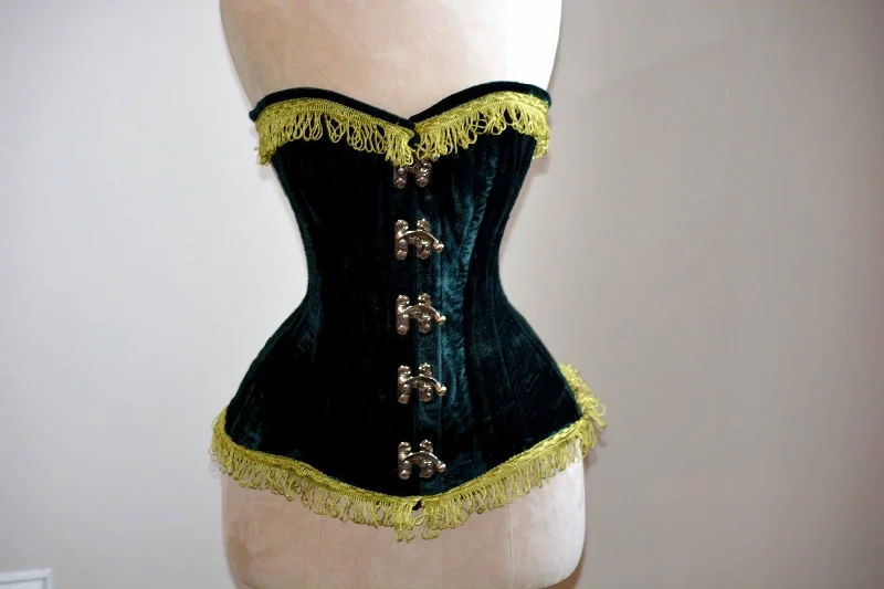 Bustiers and corsets for shaping and smoothing curves-Green velvet exclusive corset from Western Collection, steampunk, burlesque, circus cosplay, authentic waisttraining, gift, pirate Bustiers and corsets for shaping and smoothing curves-Green velvet exclusive corset from Western Collection, steampunk, burlesque, circus cosplay, authentic waisttraining, gift, pirate