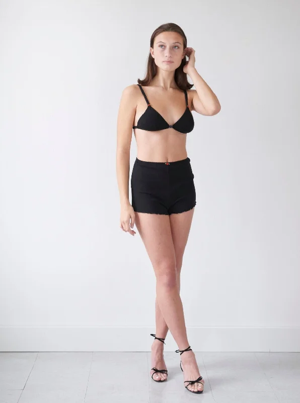 Women's panties for smooth coverage under dresses and skirts-Hello Beautiful: Lynn Shorty Cotton Shorts - Black
