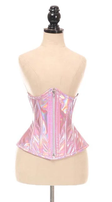 Bustiers and corsets for bridal lingerie-Holo Under Bust Corset with Zipper