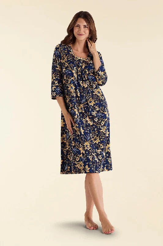Stylish sleep tops for women with patterns-Jersey Knit Long Nightgown