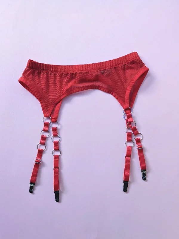Women's panties for sleep comfort-Kayleigh Peddie: Sandra Mesh Garter Belt with Rings - L, Last One! Women's panties for sleep comfort-Kayleigh Peddie: Sandra Mesh Garter Belt with Rings - L, Last One!