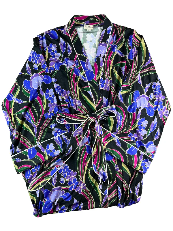 Cotton women's sleep tops with simple style-Kilo Brava Deco Iris Modal Maxi Robe