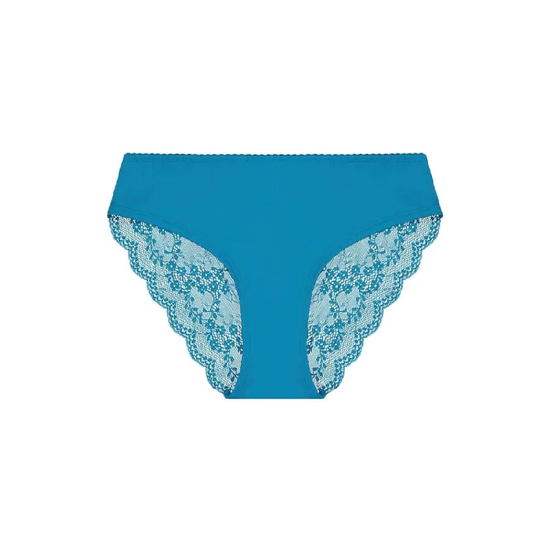 Women's panties for large waists with tummy control-Sweetpea Lace Bum Bikini Brief - Peacock Women's panties for large waists with tummy control-Sweetpea Lace Bum Bikini Brief - Peacock