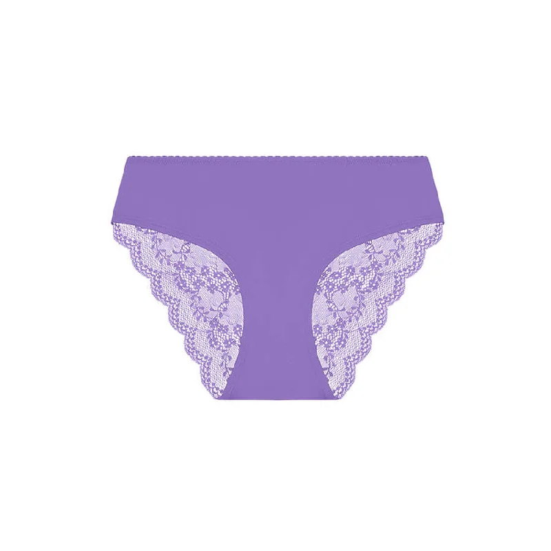 Women's panties for everyday style-Sweetpea Lace Bum Bikini Brief - Violet