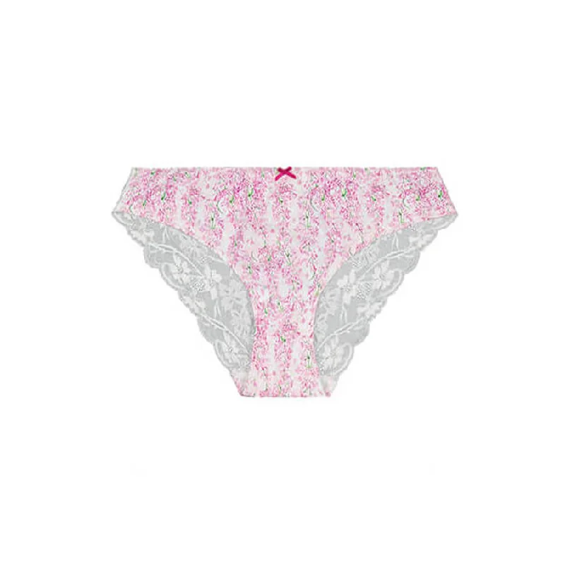 Women's panties for smooth under tight clothes-Lace Bum Bikini Brief - Wisteria