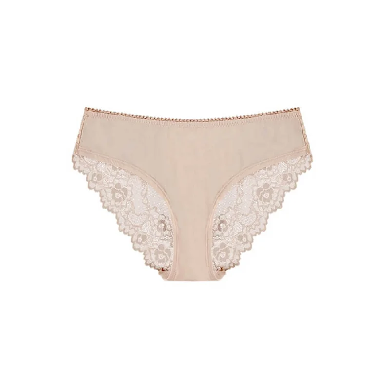 Women's panties with hip coverage-Lace Bum Bikini Brief - Café Latte