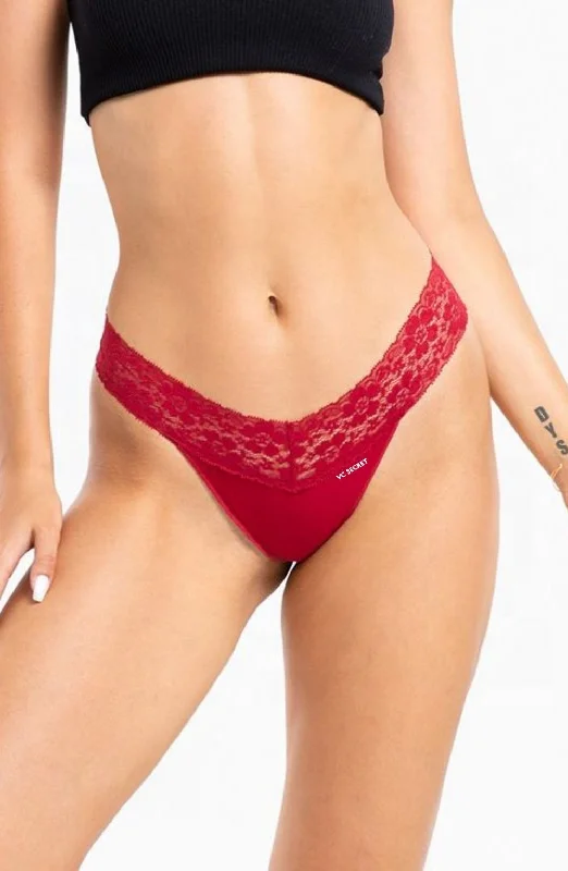 Comfortable cotton panties for everyday and weekend wear-Lace Dreamscape Thong