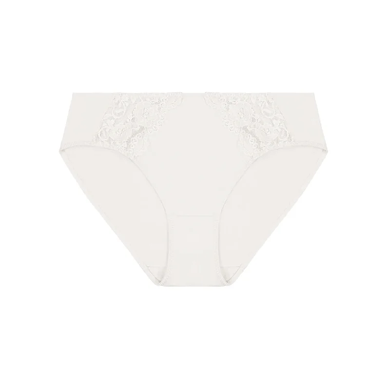 Women's panties for all-season wear-Lace Midi Brief - White