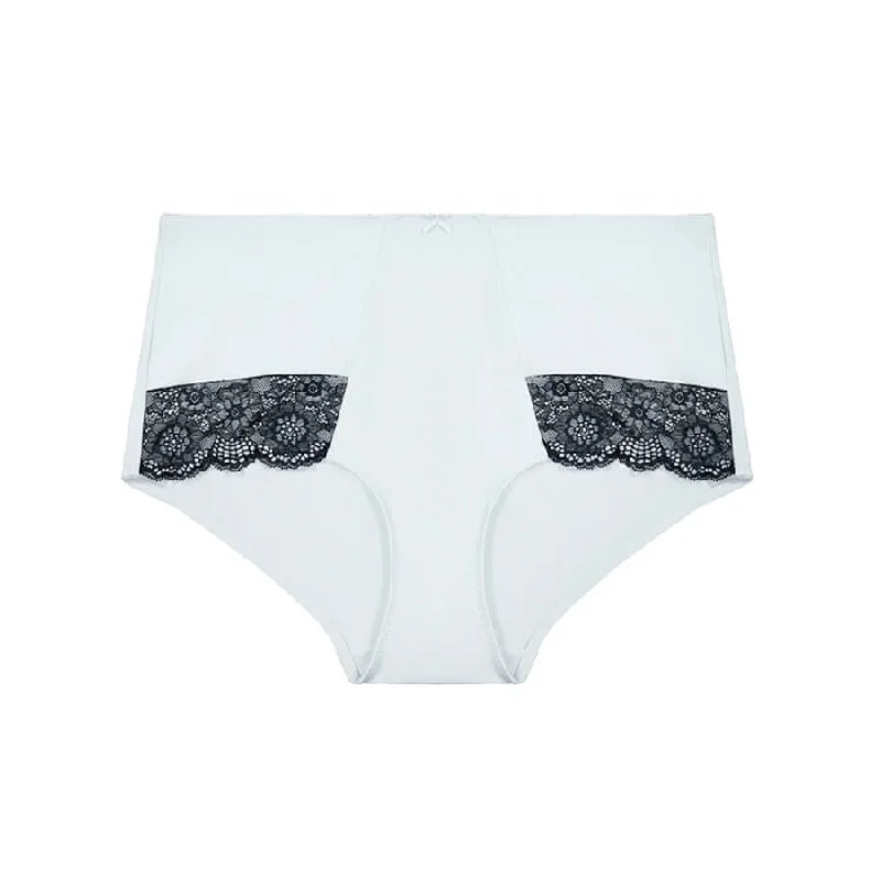 Women's panties for postpartum recovery comfort-Alyssum Lace Full Brief - Blue Graphite