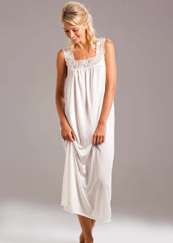 Comfortable women's sleep tops with comfortable fit-Lacy Nightdress