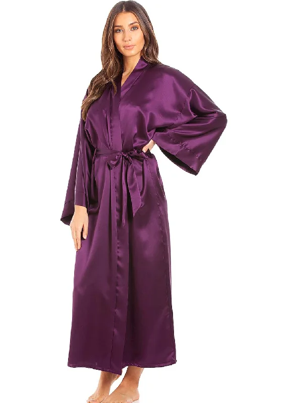 Soft women's sleep tops with long sleeves-Womens Long Kimono
