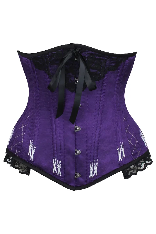 Bustiers and corsets with lace detail for elegance-Longline Violet Underbust With Flossing