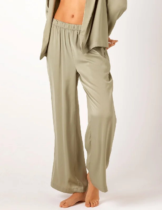 Elegant women's sleep tops with relaxed fit-Lounge Recycled Poly Satin Sleep Pant - Pistachio Elegant women's sleep tops with relaxed fit-Lounge Recycled Poly Satin Sleep Pant - Pistachio