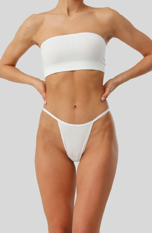 Stretch cotton panties for flexibility-Luxe High Waisted Micro Thong