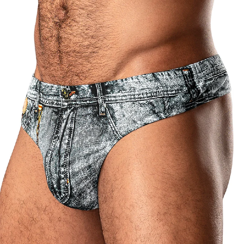 Bustiers and corsets for special occasions and parties-Male Power Dirty Denim Thong