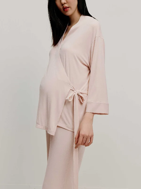 Women's sleep tops with delicate texture-Maternity Wrap Top