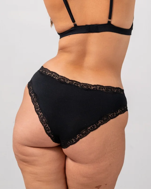 Women's panties for everyday confidence-Micro Lace Cheeky Black