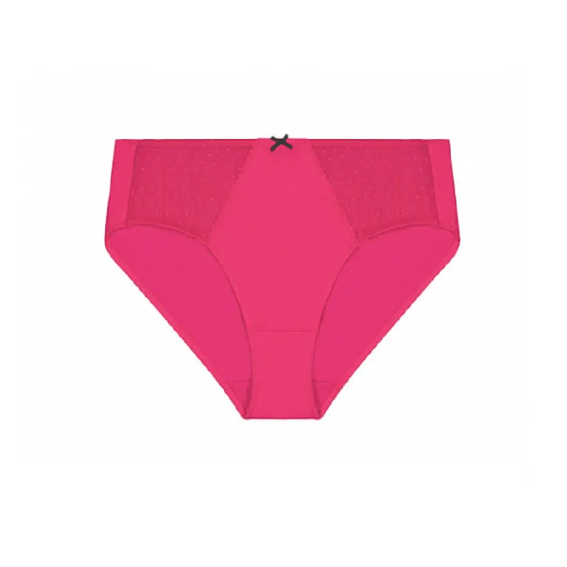 Women's panties for curvy body types-Spot Mesh Midi Brief - Sugar Pink