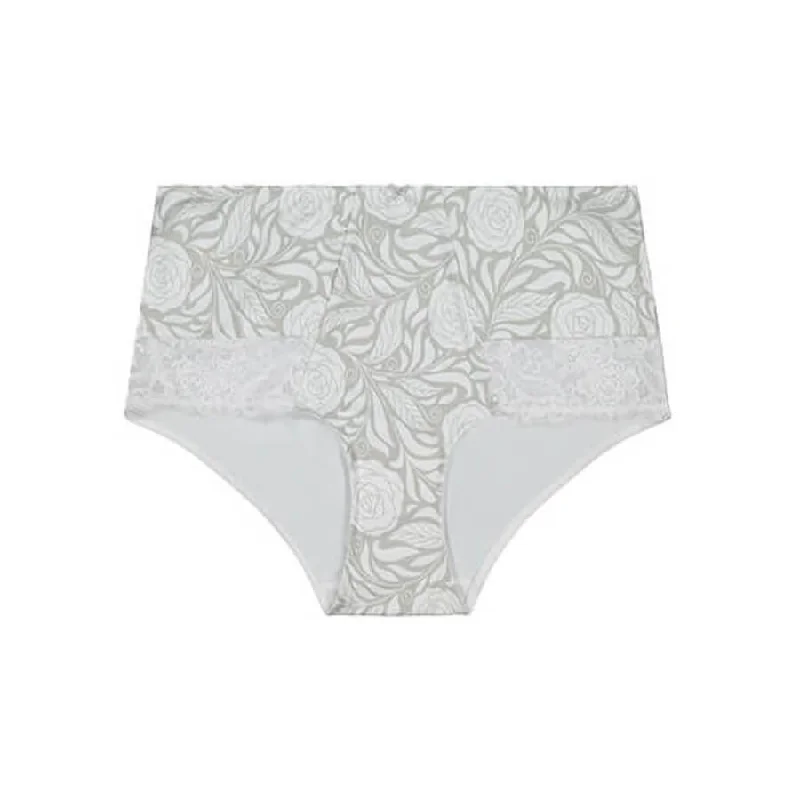 Women's panties with breathable fabric for moisture control-Signature Print Full Brief - White Ice Rose Women's panties with breathable fabric for moisture control-Signature Print Full Brief - White Ice Rose