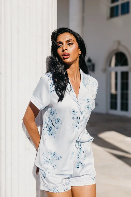 Soft Blue With Blue Floral