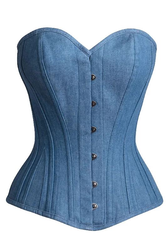 Bustiers and corsets for shaping and lifting bust-Denim Expert Waist Training Overbust