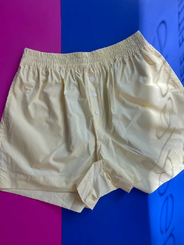 Cozy women's sleep tops with soft cotton material-Non Private: Boxer Shorts - Yellow