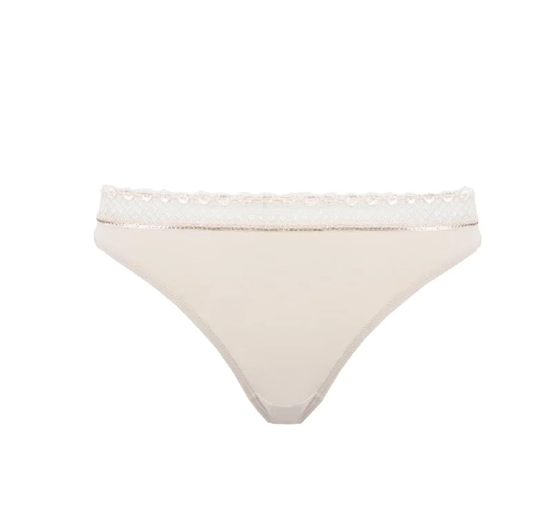 Women's panties for lightweight wear-Nude Thong - Cafe Latte