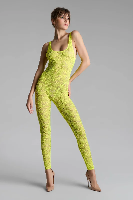 Bustiers and corsets for special occasions and parties-Backless jumpsuit - Flashback Néon