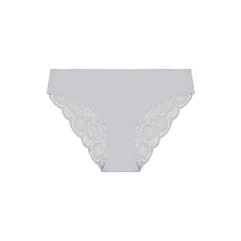 Women's panties for maternity and postpartum wear-Peony Lace Bum Bikini Brief - Storm Cloud