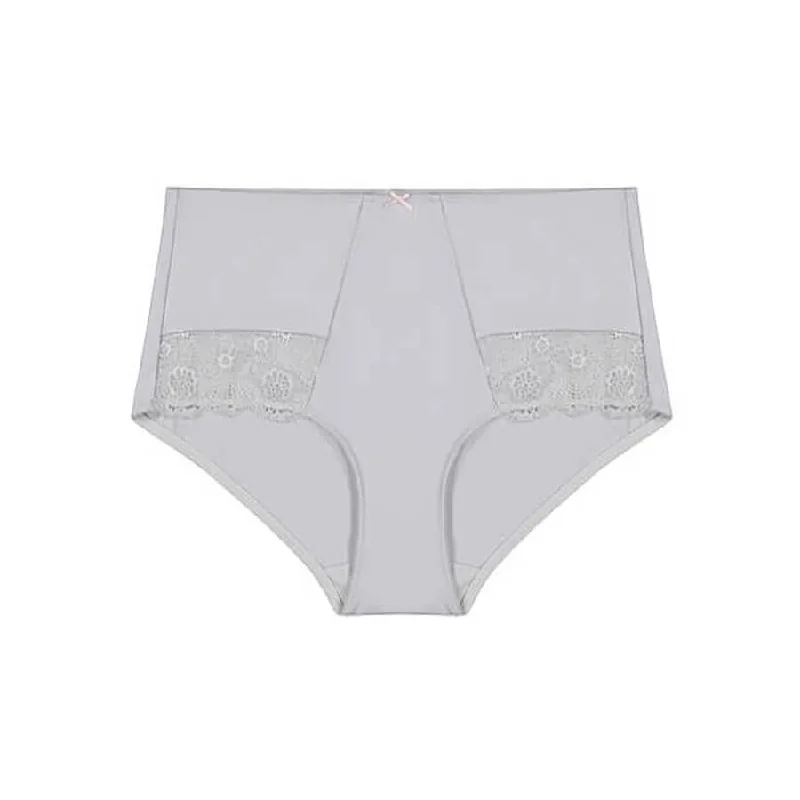 Women's panties with a satin finish for elegance-Peony Lace Full Brief - Storm Cloud