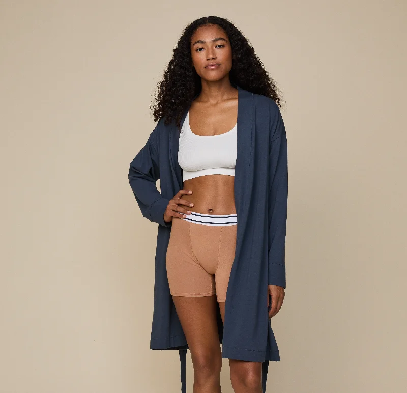 Stylish sleep tops for women with trendy fabric-Perfect Pima Robe - Eventide