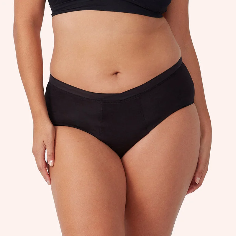 Sports panties for active women-Period Bamboo Brief - Black