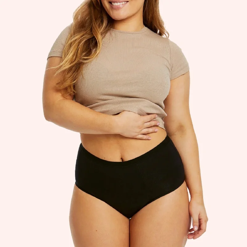 Women's panties for large thighs-Period Eco Full Brief - Black