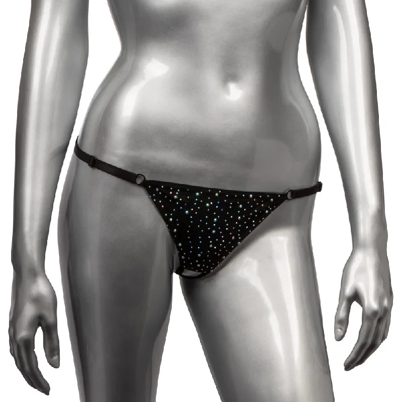 Bustiers and corsets for shaping body silhouette-Radiance Crotchless Rhinestone Mesh Thong - Curvy Bustiers and corsets for shaping body silhouette-Radiance Crotchless Rhinestone Mesh Thong - Curvy