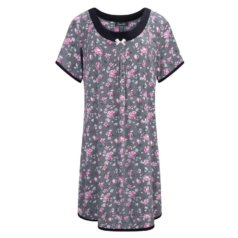 Grey with Pink Flowers
