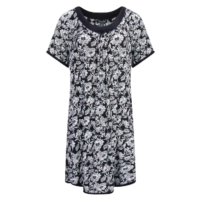 Black with White Flowers