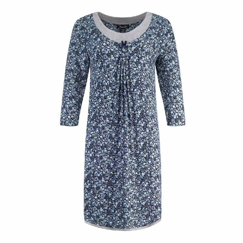 Navy Blue and White Flowers