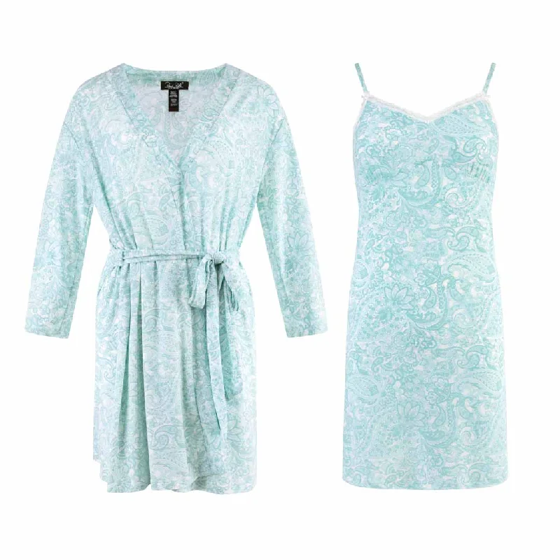 Teal Paisley