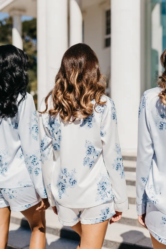 White With Blue Floral