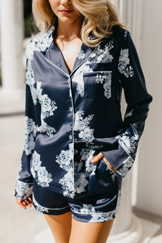 Navy With Blue Floral