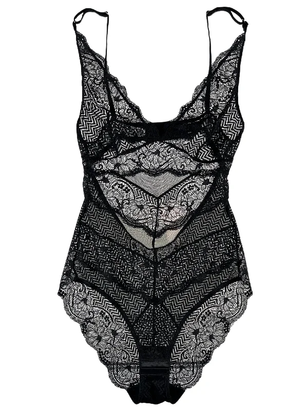 Trendy women's sleep tops for luxurious bedtime-Samantha Chang Flaunt Chevron Bodysuit