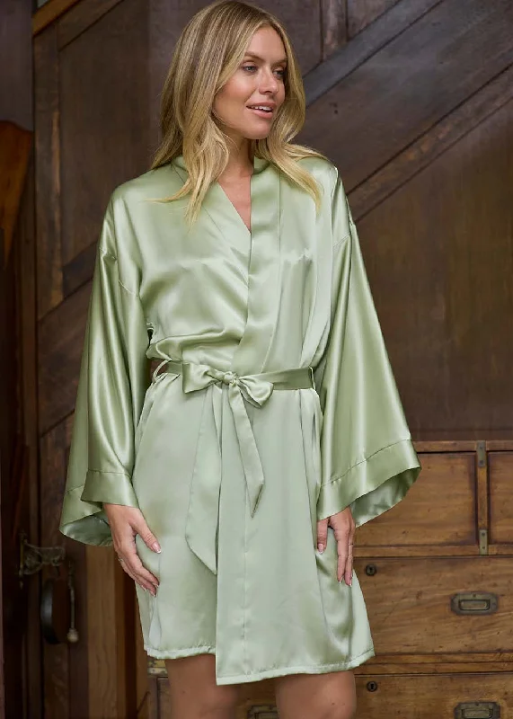 Cozy women's sleep tops for casual relaxation-Womens Short Kimono