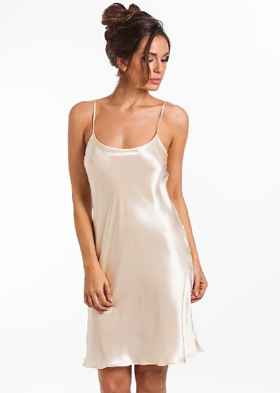 Soft women's sleep tops with breathable fabric-Short Slip