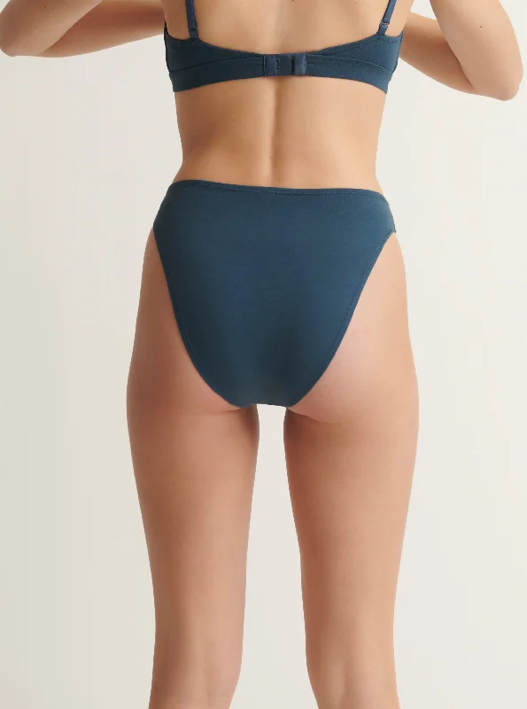 Women's panties with floral lace details for a romantic look-Skin: Galen Organic Cotton High Leg Brief - XS, Last One!