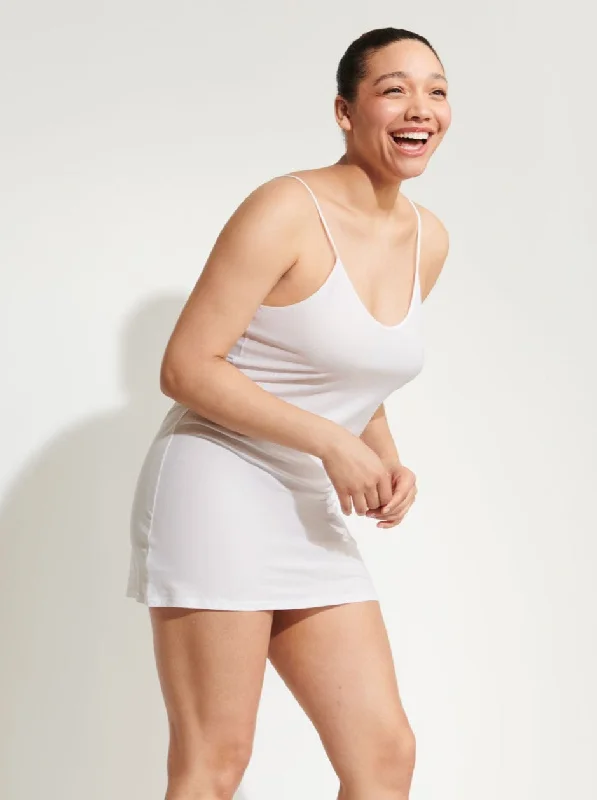Soft women's sleep tops for comfort-Skin: Ginny Organic Cotton Slip - White