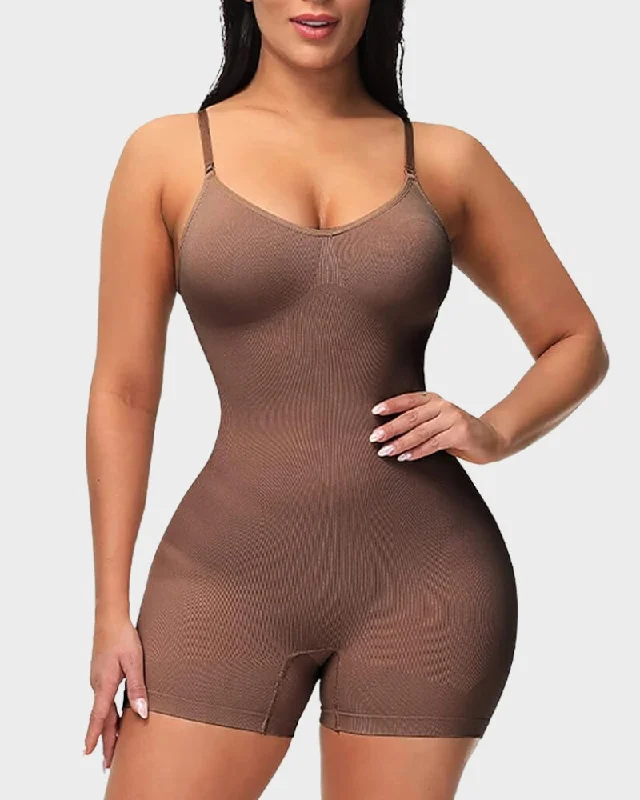 Bustiers and corsets for waist slimming-Seamless Bodysuits Tummy Control Body Shaper (2 pack)